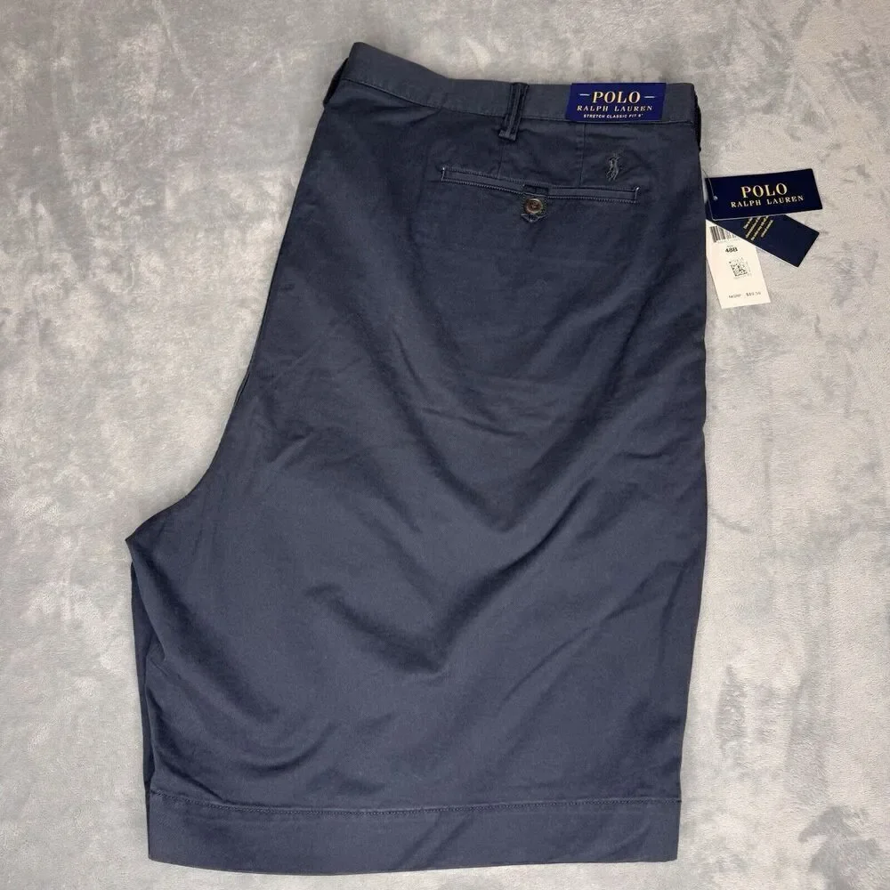 Polo Ralph Lauren Mens 48B Shorts Blue Chino Stretch Cotton Twill Casual Preppy